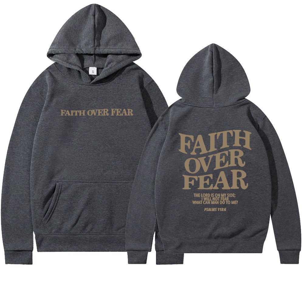 New Hoodie Faith Fear Men'S and Women'S Printed Sweatshirt