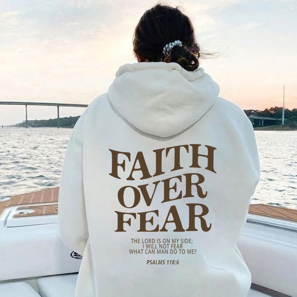 New Hoodie Faith Fear Men'S and Women'S Printed Sweatshirt