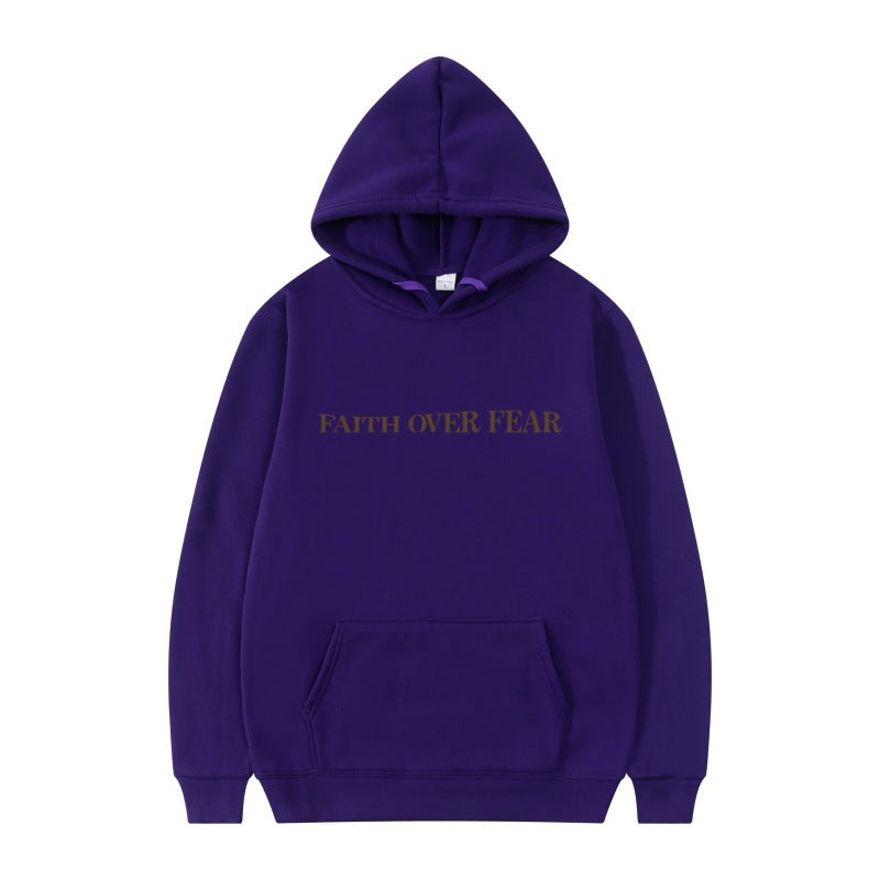 New Hoodie Faith Fear Men'S and Women'S Printed Sweatshirt