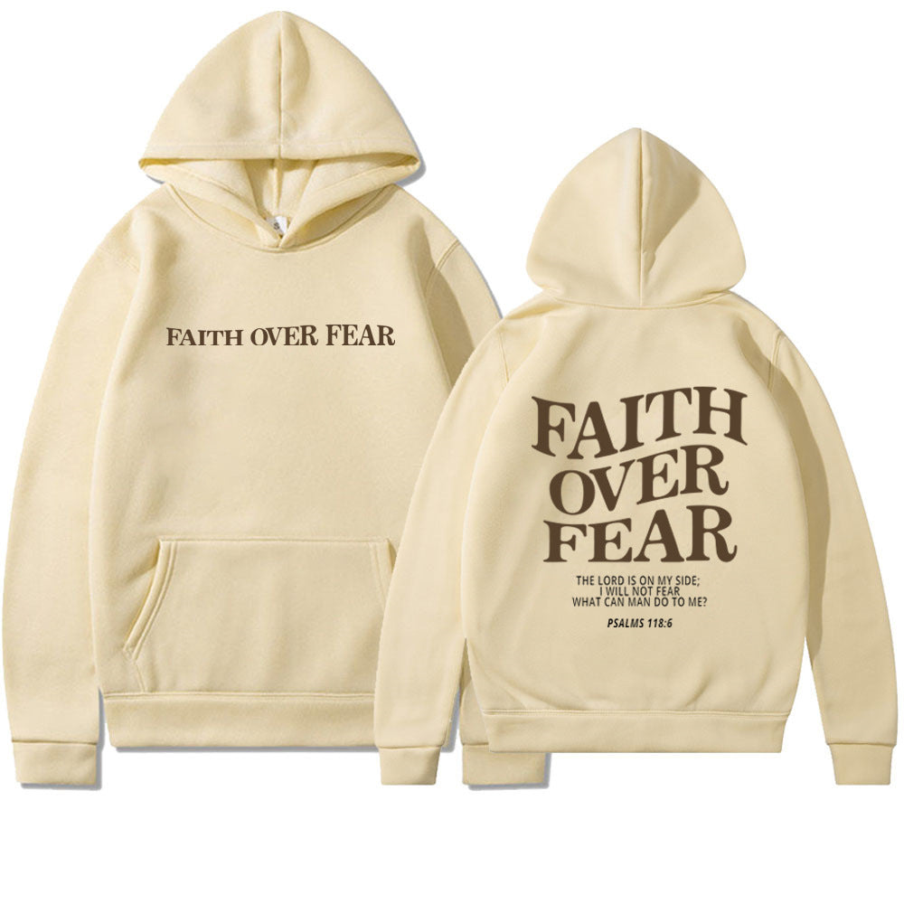 New Hoodie Faith Fear Men'S and Women'S Printed Sweatshirt