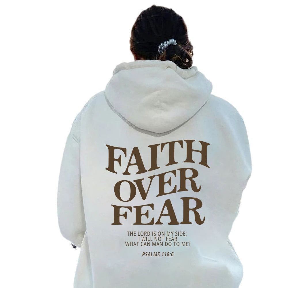 New Hoodie Faith Fear Men'S and Women'S Printed Sweatshirt